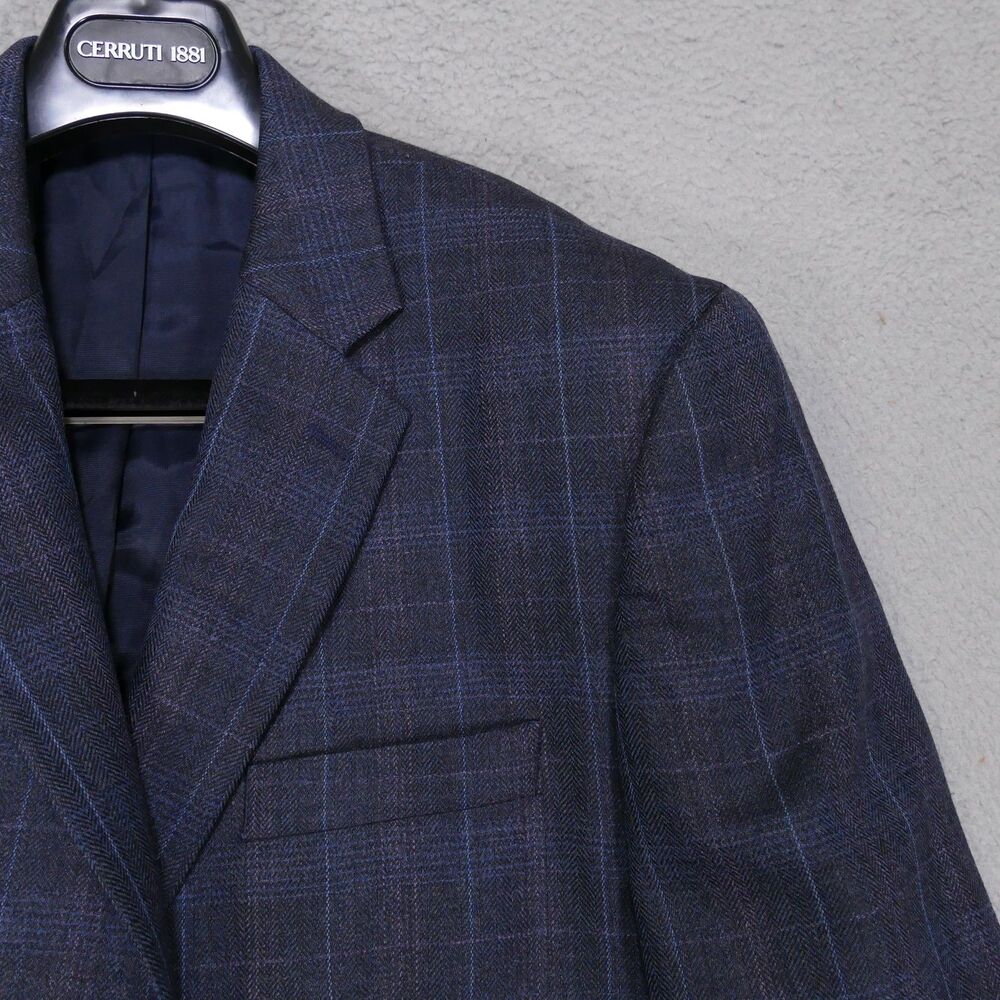 Joseph Abboud  Sport Coat Blazer Men 44S Blue Plaid Wool